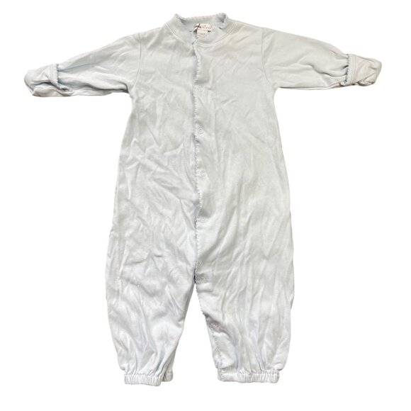 Kissy Kissy Blue Convertible Gown Snap Closure Unisex SM (0-3M) 100% Pima Cotton - Picture 1 of 11